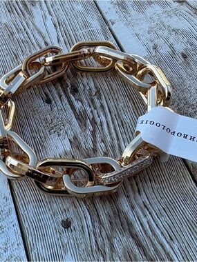 Anthropologie Pave Chain Stretch Bracelet